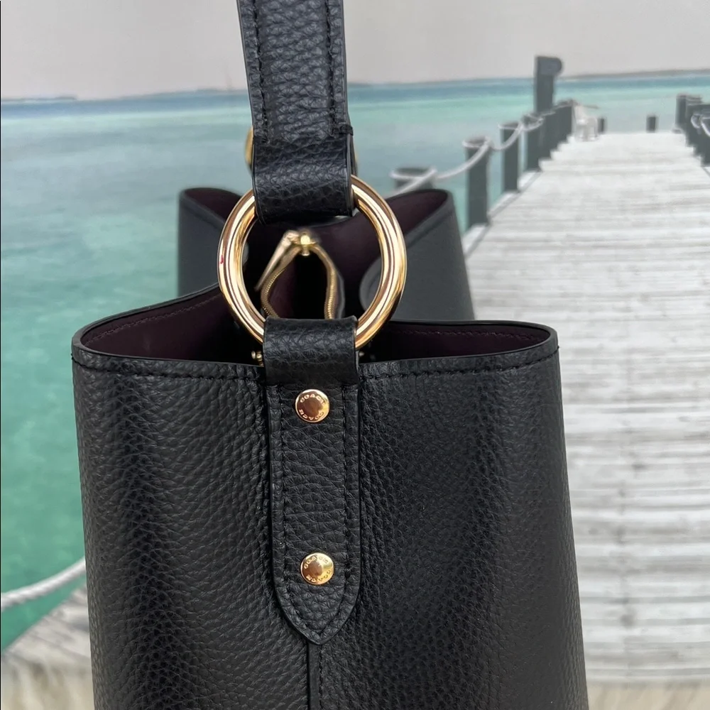 Coach Black Leather Shoulder Bag - Picture 6 of 14